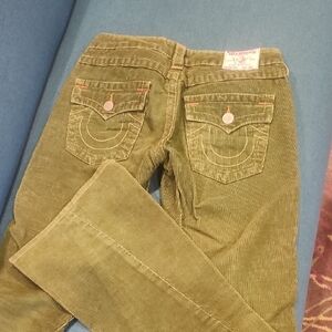 True Religion Olive Boot Cut Jeans